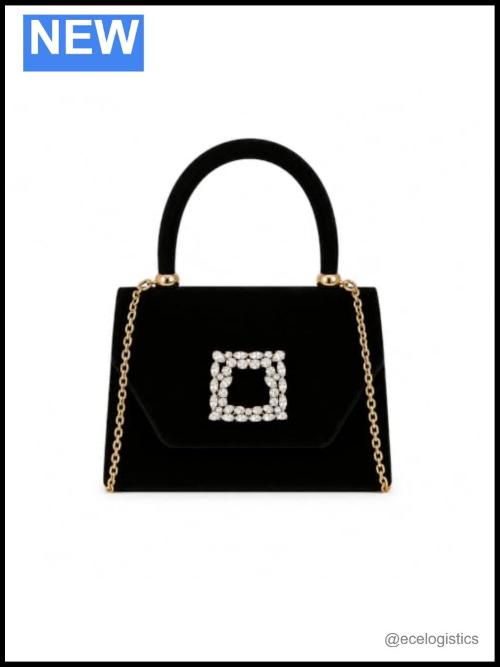 Women's Evening Clutch Purse with Crystal Buckle Top Handle Crossbody Handbag